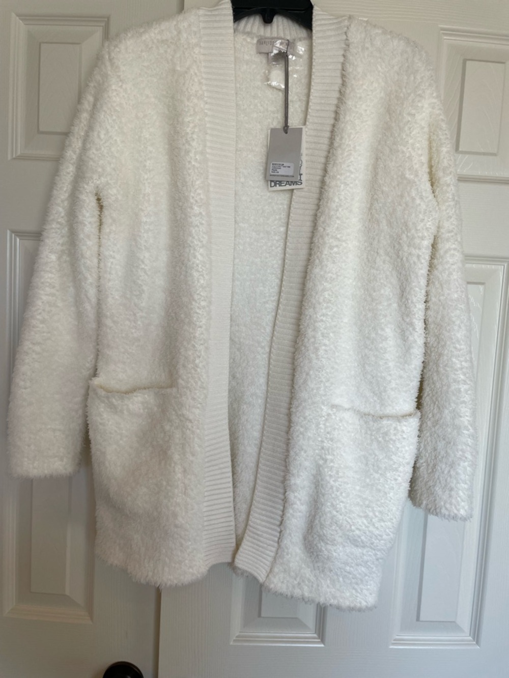 New, NWT Barefoot Dreams cardigan. Size XS —fits like medium. Color “Pearl”.